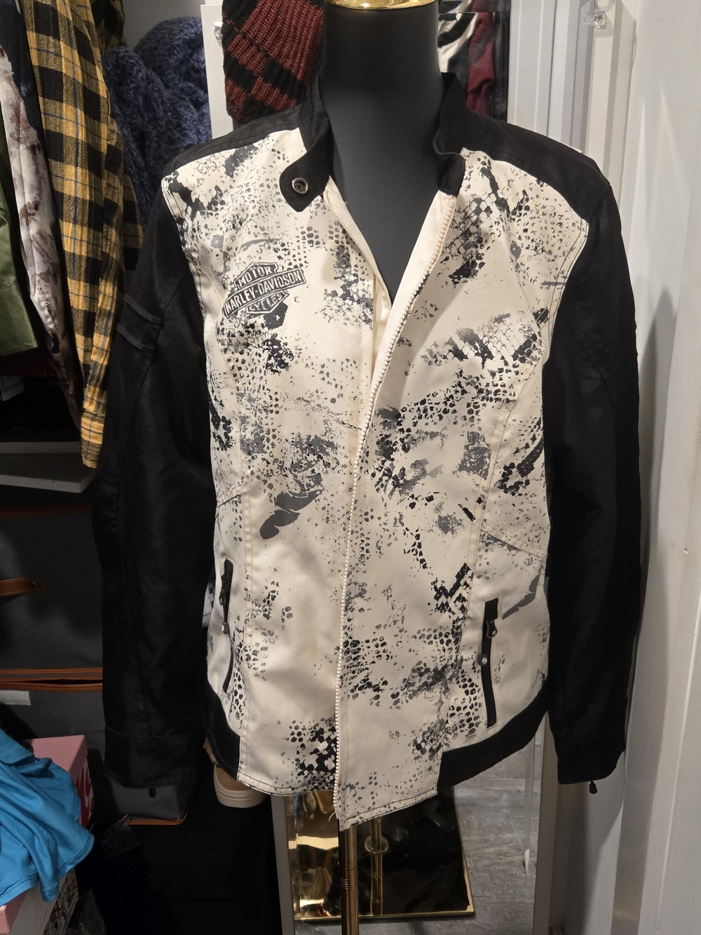 Harley-Davidson Women's Black & White Graphic Jacket